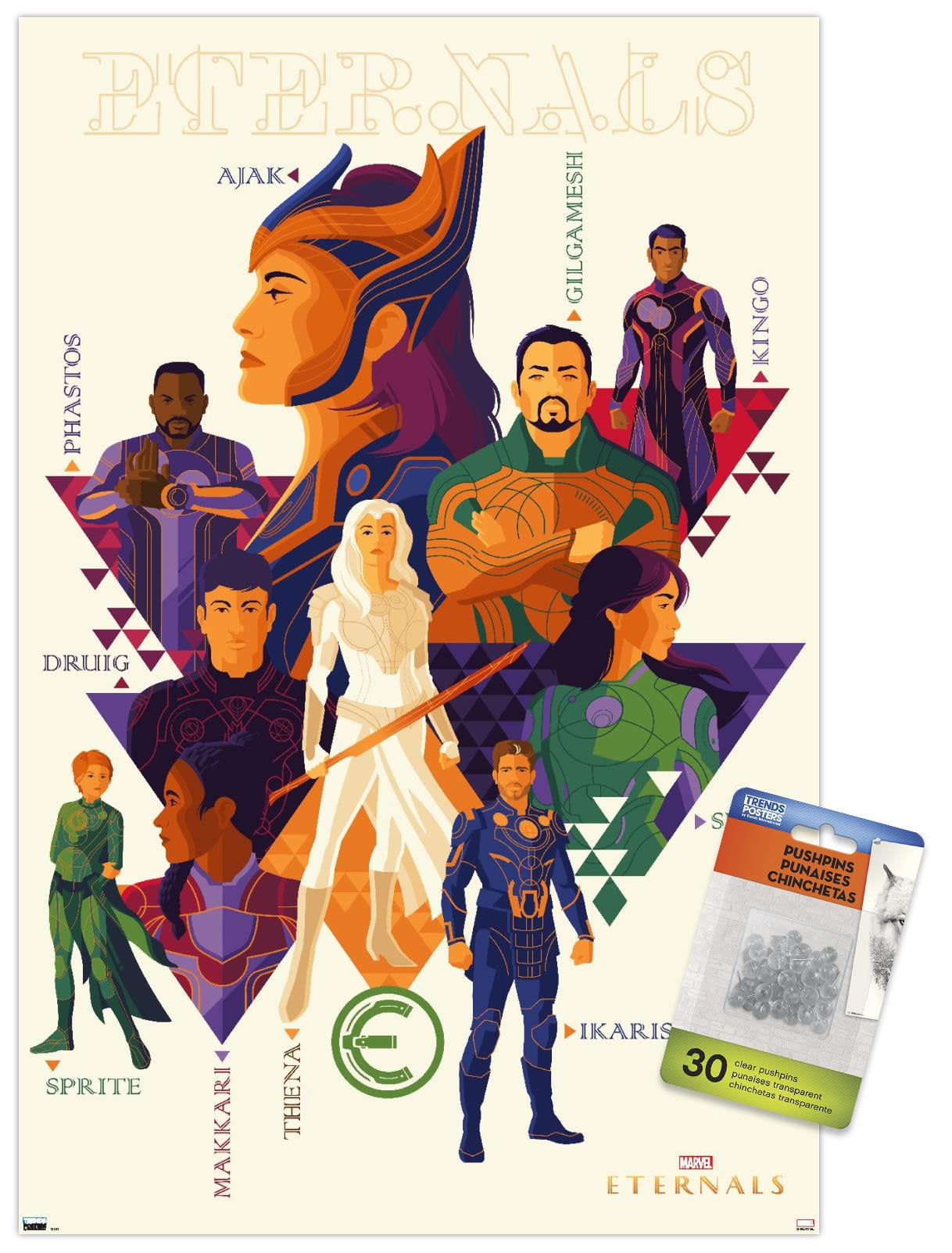 Marvel Eternals - Minimalist Wall Poster with Pushpins, 14.725" x 22.375"
