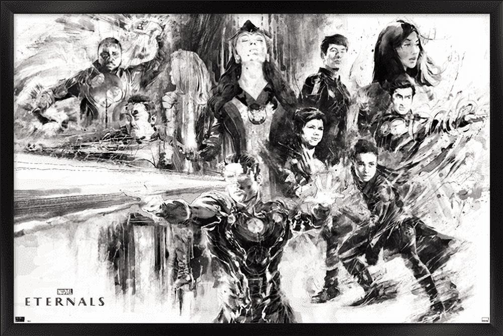 Marvel Eternals - Sketch Wall Poster, 22.375" x 34", Framed