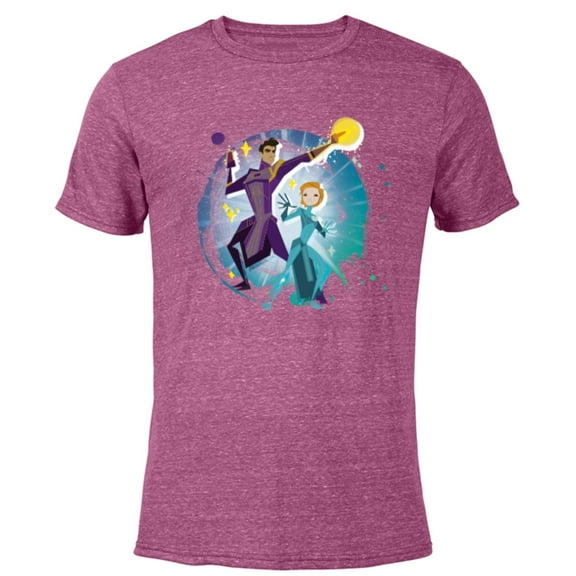 Marvel Eternals Stylized Cartoon Kingo and Sprite - Short Sleeve Blended T-Shirt for Adults - Customized-Purple