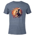 thumbnail image 1 of Marvel Eternals Stylized Cartoon Makkari and Druig - Short Sleeve Blended T-Shirt for Adults - Customized-Navy Heather, 1 of 2