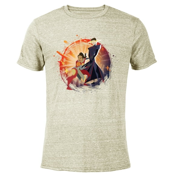 Marvel Eternals Stylized Cartoon Makkari and Druig - Short Sleeve Blended T-Shirt for Adults - Customized-Yellow