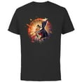 thumbnail image 1 of Marvel Eternals Stylized Cartoon Makkari and Druig - Short Sleeve Cotton T-Shirt for Adults - Customized-Black, 1 of 5