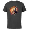 thumbnail image 1 of Marvel Eternals Stylized Cartoon Makkari and Druig - Short Sleeve Cotton T-Shirt for Adults - Customized-Charcoal, 1 of 5