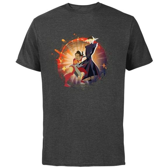Marvel Eternals Stylized Cartoon Makkari and Druig - Short Sleeve Cotton T-Shirt for Adults - Customized-Charcoal