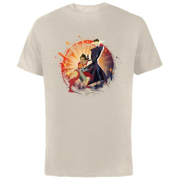 Marvel Eternals Stylized Cartoon Makkari and Druig - Short Sleeve Cotton T-Shirt for Adults - Customized-Natural