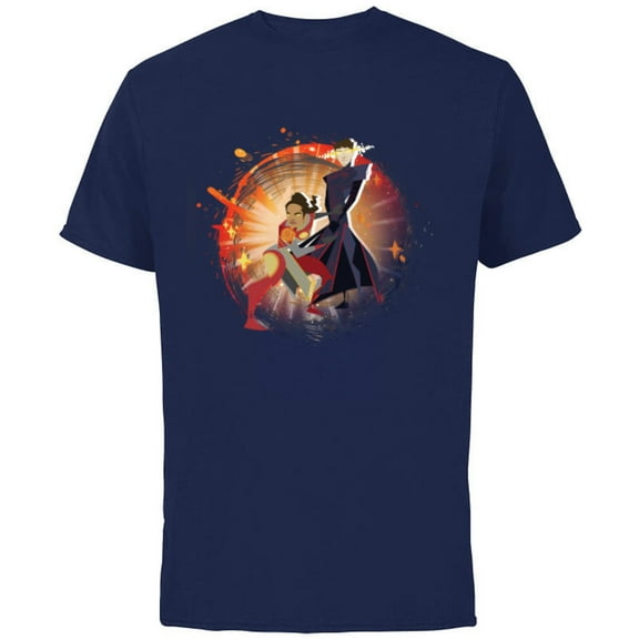 Marvel Eternals Stylized Cartoon Makkari and Druig - Short Sleeve Cotton T-Shirt for Adults - Customized-Navy