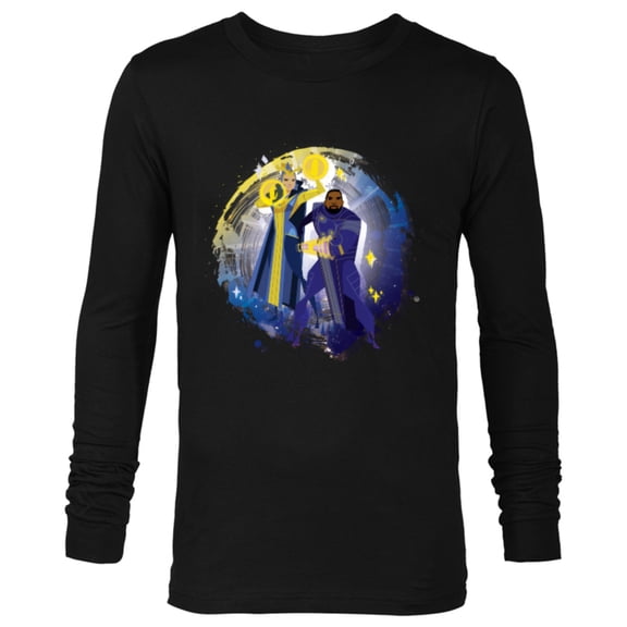 Marvel Eternals Stylized Cartoon Phastos and Ajak - Long Sleeve T-Shirt for Men - Customized-Black