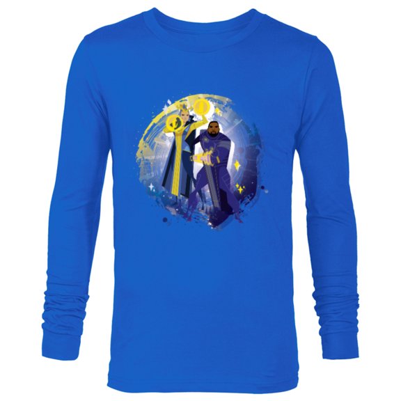 Marvel Eternals Stylized Cartoon Phastos and Ajak - Long Sleeve T-Shirt for Men - Customized-Royal