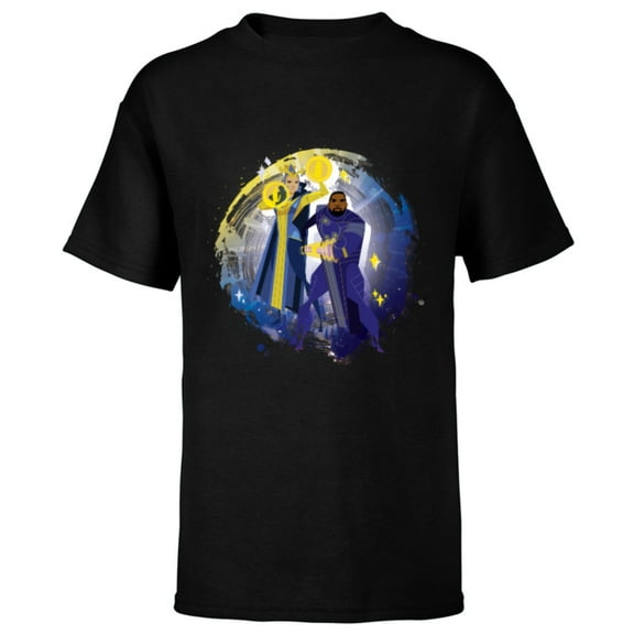 Marvel Eternals Stylized Cartoon Phastos and Ajak - Short Sleeve T-Shirt for Kids - Customized-Black