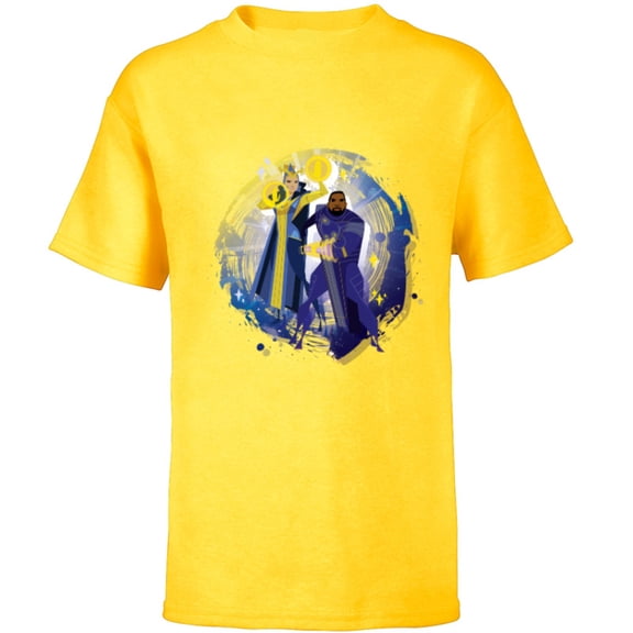 Marvel Eternals Stylized Cartoon Phastos and Ajak - Short Sleeve T-Shirt for Kids - Customized-Yellow