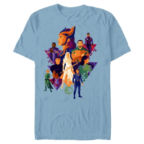 Marvel Eternals Team of Immortal Beings Bold Color - Short Sleeve Blended T-Shirt for Adults – Customized-Ocean Blue