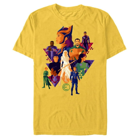 Marvel Eternals Team of Immortal Beings Bold Color - Short Sleeve Blended T-Shirt for Adults – Customized-Yellow