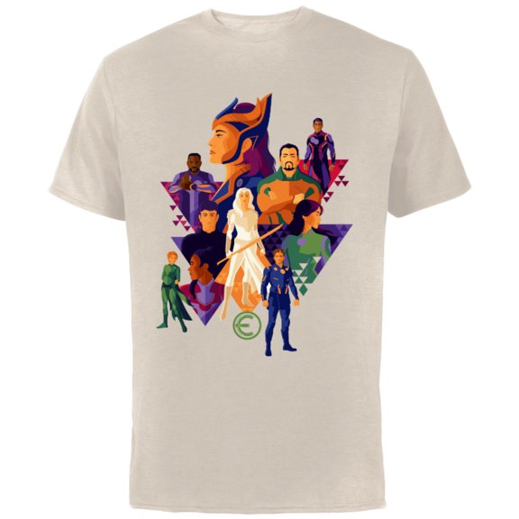 Marvel Eternals Team of Immortal Beings Bold Color - Short Sleeve Cotton T-Shirt for Adults - Customized-Natural