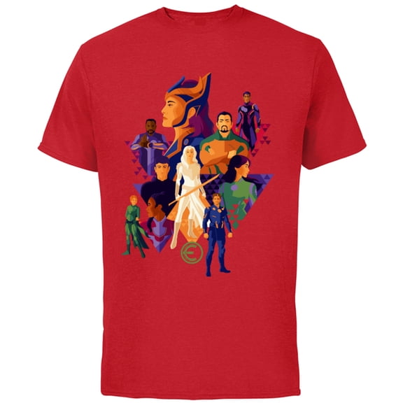 Marvel Eternals Team of Immortal Beings Bold Color - Short Sleeve Cotton T-Shirt for Adults - Customized-Red