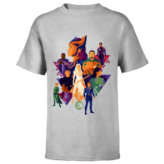 Marvel Eternals Team of Immortal Beings Bold Color - Short Sleeve T-Shirt for Kids – Customized-Athletic Heather