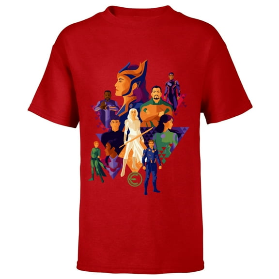 Marvel Eternals Team of Immortal Beings Bold Color - Short Sleeve T-Shirt for Kids – Customized-Red