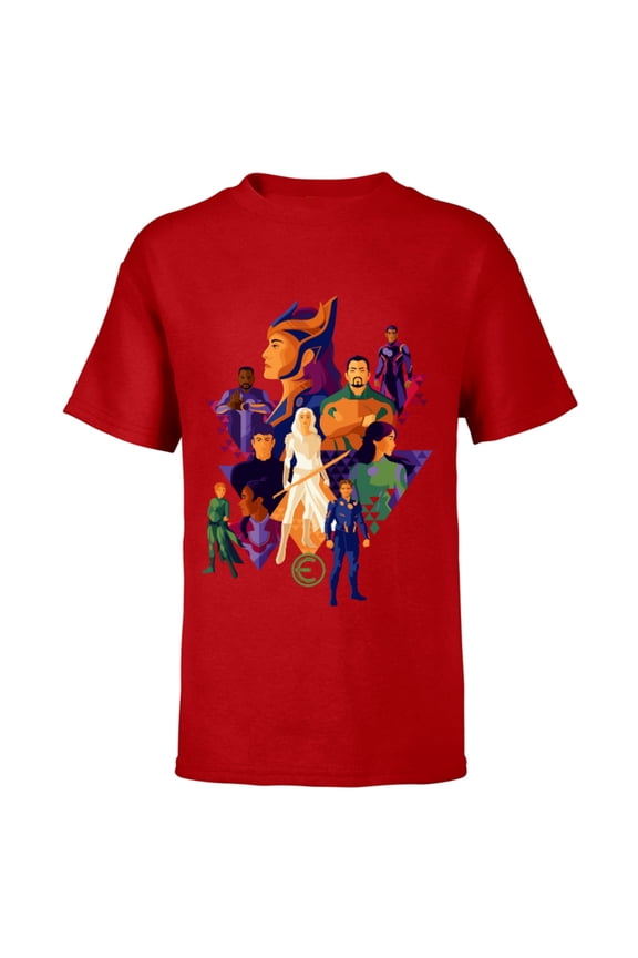 Eternals Team of Immortal Beings Bold Color - Short Sleeve T-Shirt for Kids – Customized-Red