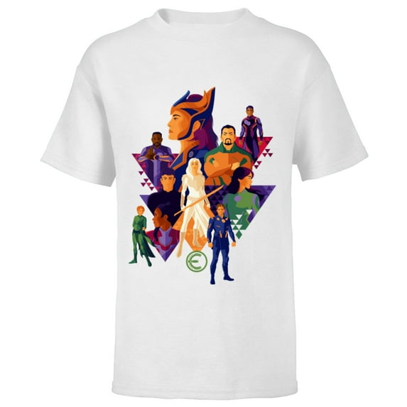 Marvel Eternals Team of Immortal Beings Bold Color - Short Sleeve T-Shirt for Kids – Customized-White