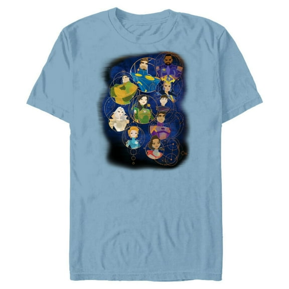 Marvel Eternals Team of Immortal Beings Group - Short Sleeve Blended T-Shirt for Adults – Customized-Ocean Blue