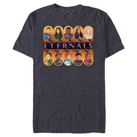 Marvel Eternals Team of Immortal Beings - Short Sleeve Blended T-Shirt for Adults – Customized-Navy Heather