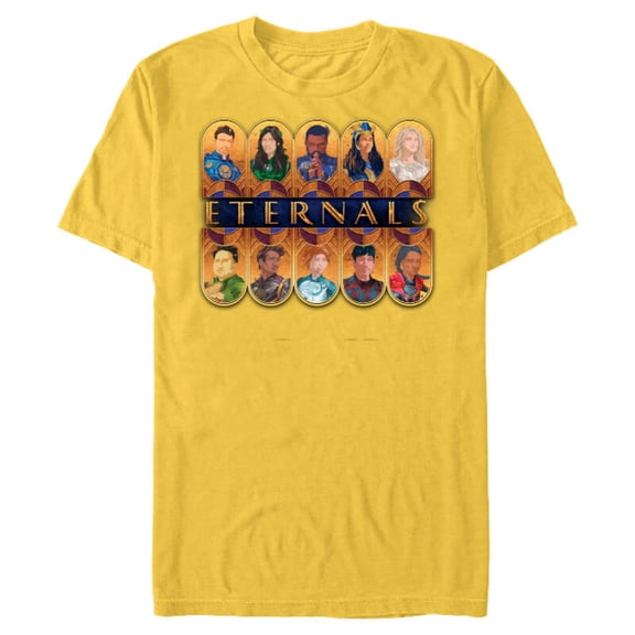 Marvel Eternals Team of Immortal Beings - Short Sleeve Blended T-Shirt for Adults – Customized-Yellow
