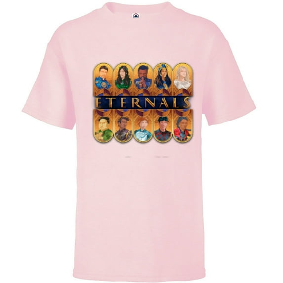 Marvel Eternals Team of Immortal Beings - Short Sleeve T-Shirt for Kids – Customized-Soft Pink