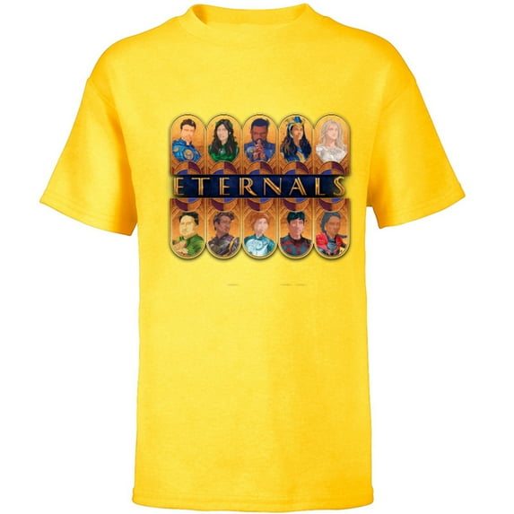 Marvel Eternals Team of Immortal Beings - Short Sleeve T-Shirt for Kids – Customized-Yellow