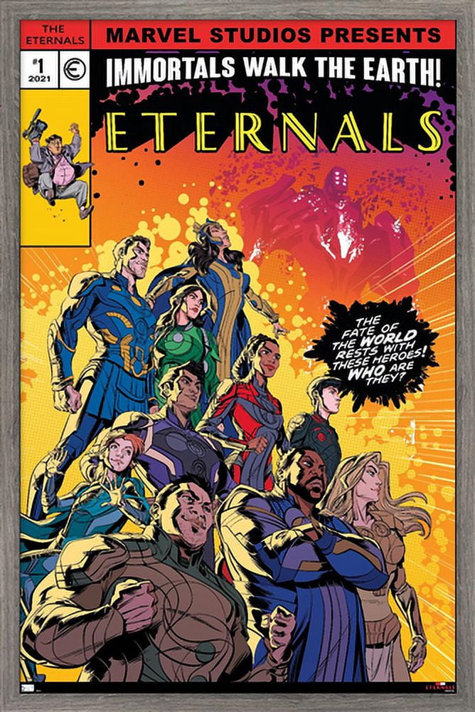 Marvel Eternals - The Eternals Wall Poster, 14.725" x 22.375", Framed