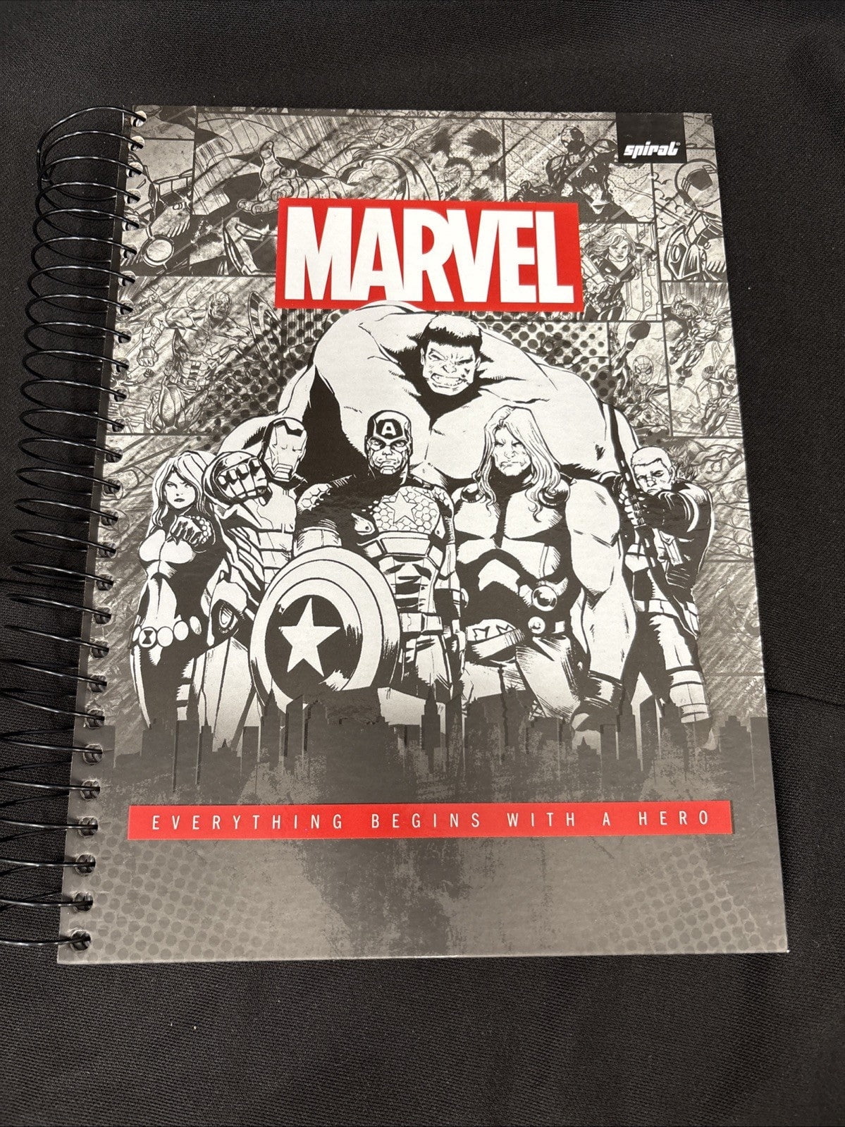 Marvel Everything Marvel Everything Begins With A Hero 320 Sheet Notebook W/Stickers ...