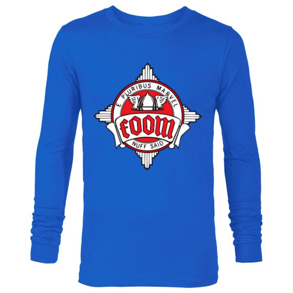 Marvel FOOM Fan Club Logo Nuff Said Retro Vintage Style - Long Sleeve T-Shirt for Men - Customized-Navy