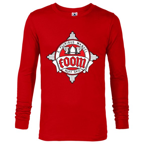 Marvel FOOM Fan Club Logo Nuff Said Retro Vintage Style - Long Sleeve T-Shirt for Men - Customized-New Red