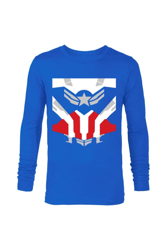 Falcon Captain America Uniform - Long Sleeve T-Shirt for Men - Customized-Royal