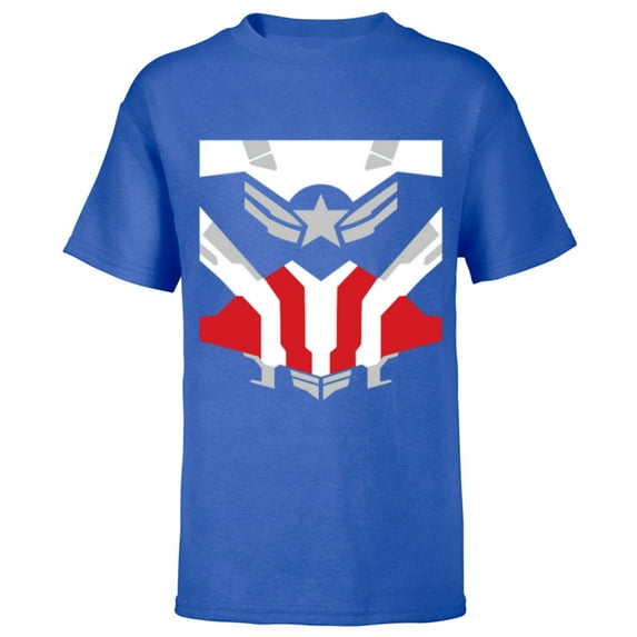 Marvel Falcon Captain America Uniform - Short Sleeve T-Shirt for Kids - Customized-Royal