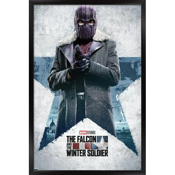 Marvel Falcon and Winter Soldier - Baron Zemo One Sheet Wall Poster, 14.725" x 22.375", Framed