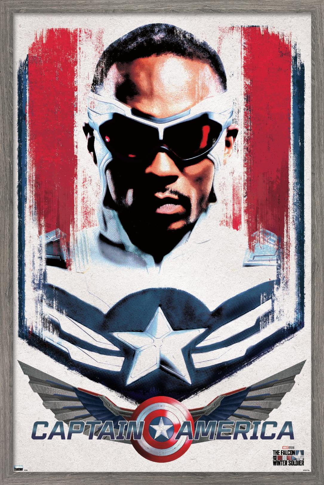 Marvel Falcon and Winter Soldier - Falcon Illustration Wall Poster, 14.725" x 22.375", Framed