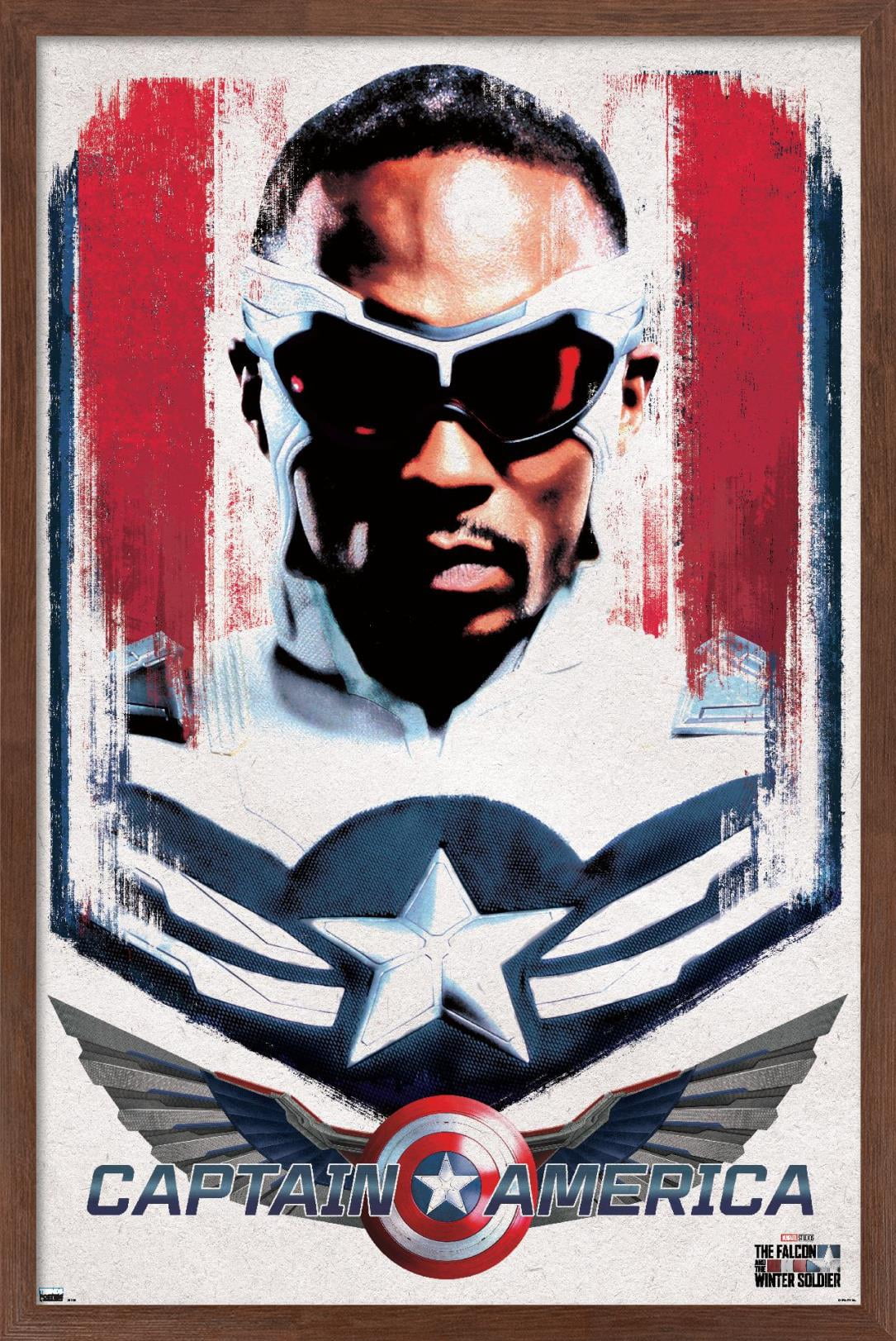 Marvel Falcon and Winter Soldier - Falcon Illustration Wall Poster, 22.375" x 34", Framed