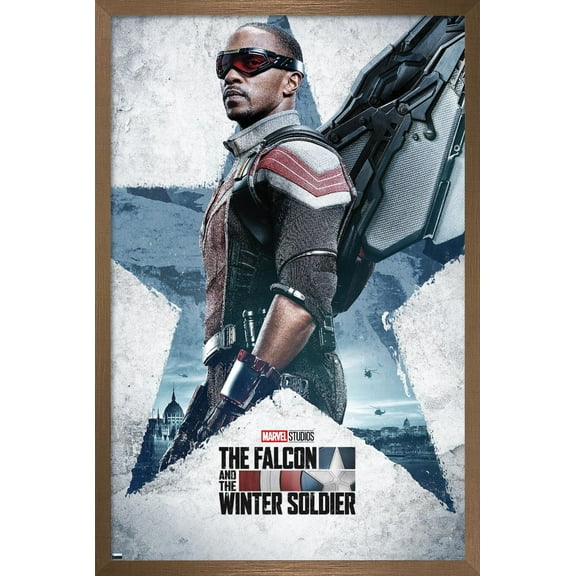 Marvel Falcon and Winter Soldier - Falcon One Sheet Wall Poster, 14.725" x 22.375", Framed