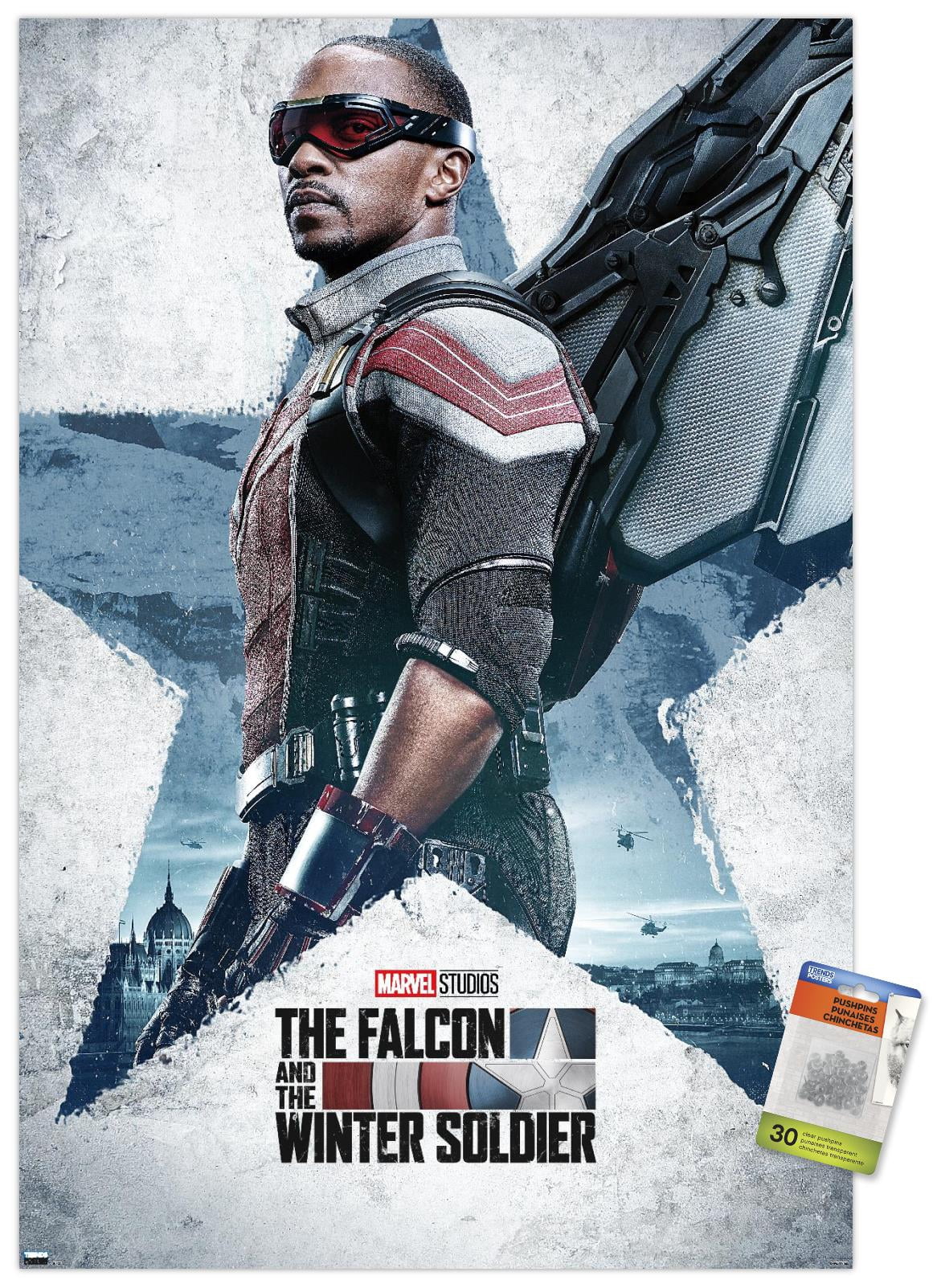 Marvel Falcon and Winter Soldier - Falcon One Sheet Wall Poster with Pushpins, 22.375" x 34"