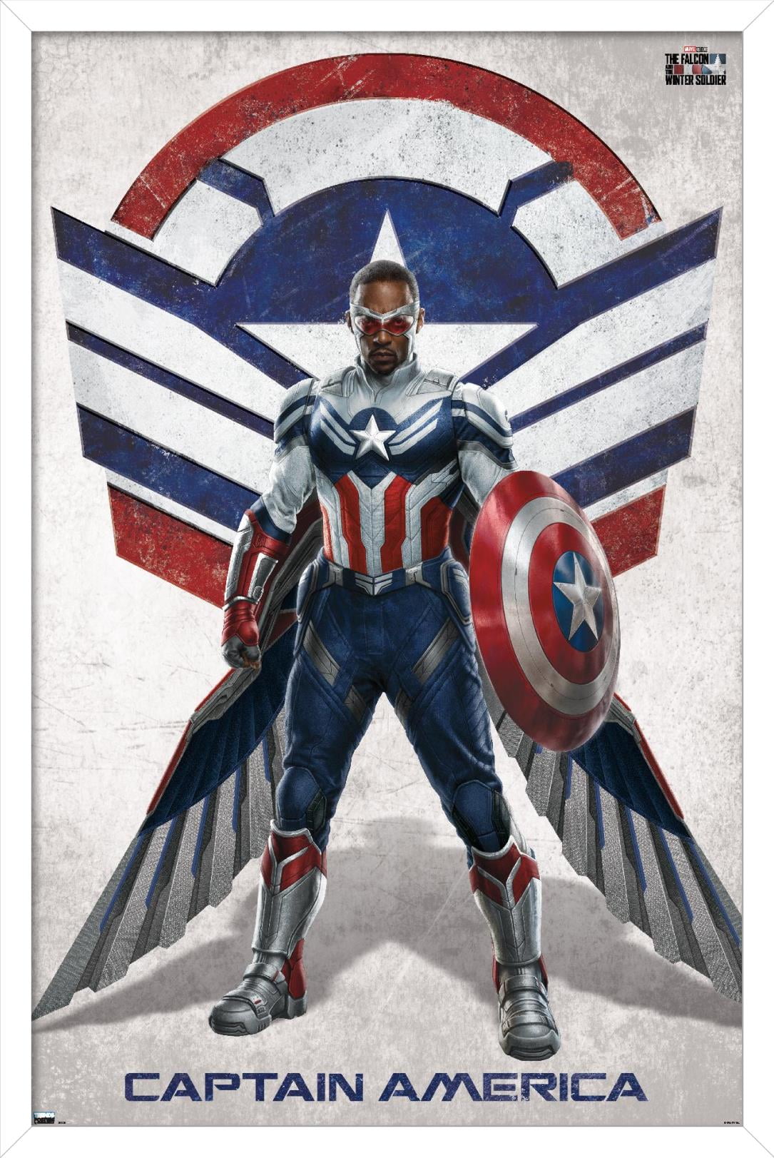 Marvel Falcon and Winter Soldier - Falcon Portrait Wall Poster, 14.725" x 22.375", Framed