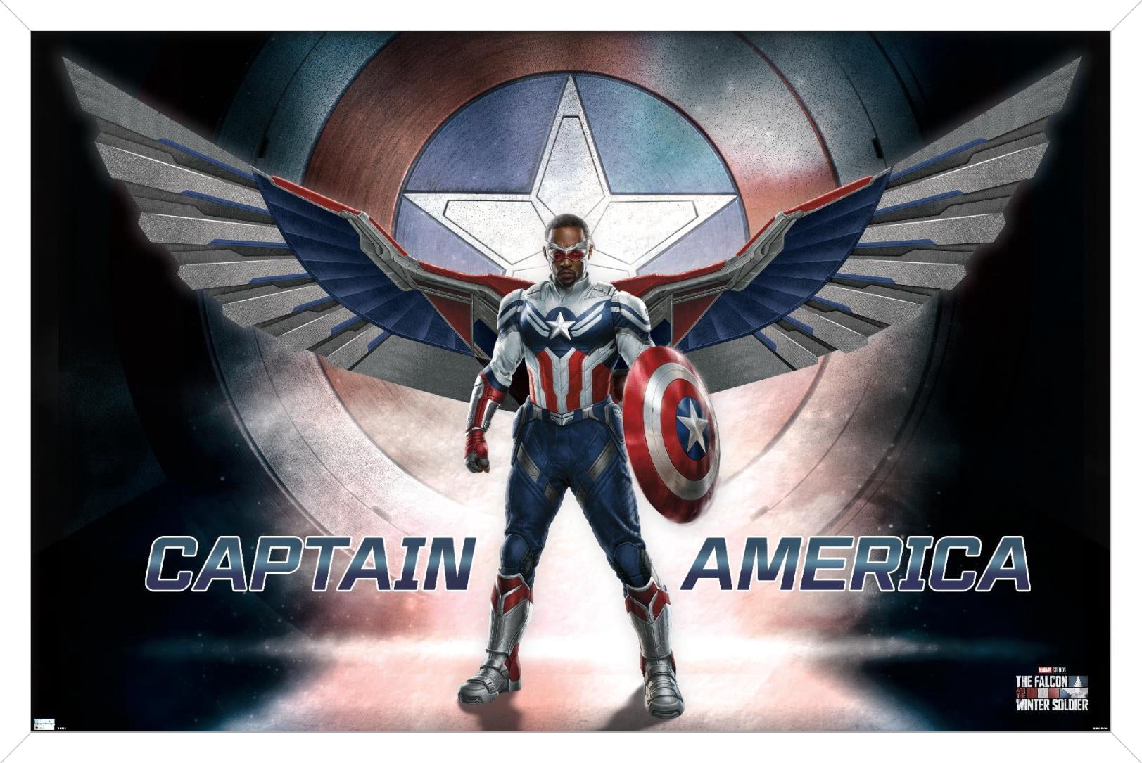 Marvel Falcon and Winter Soldier - Falcon Wings Wall Poster, 14.725" x 22.375", Framed