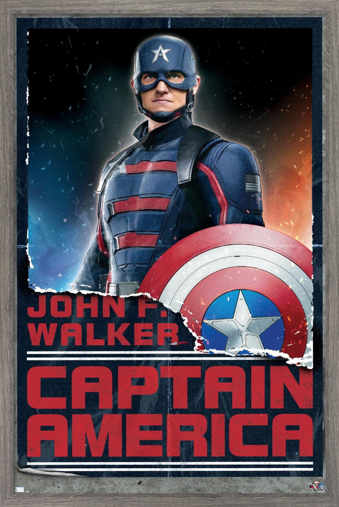 Marvel Falcon and Winter Soldier - John F. Walker Wall Poster, 14.725" x 22.375", Framed