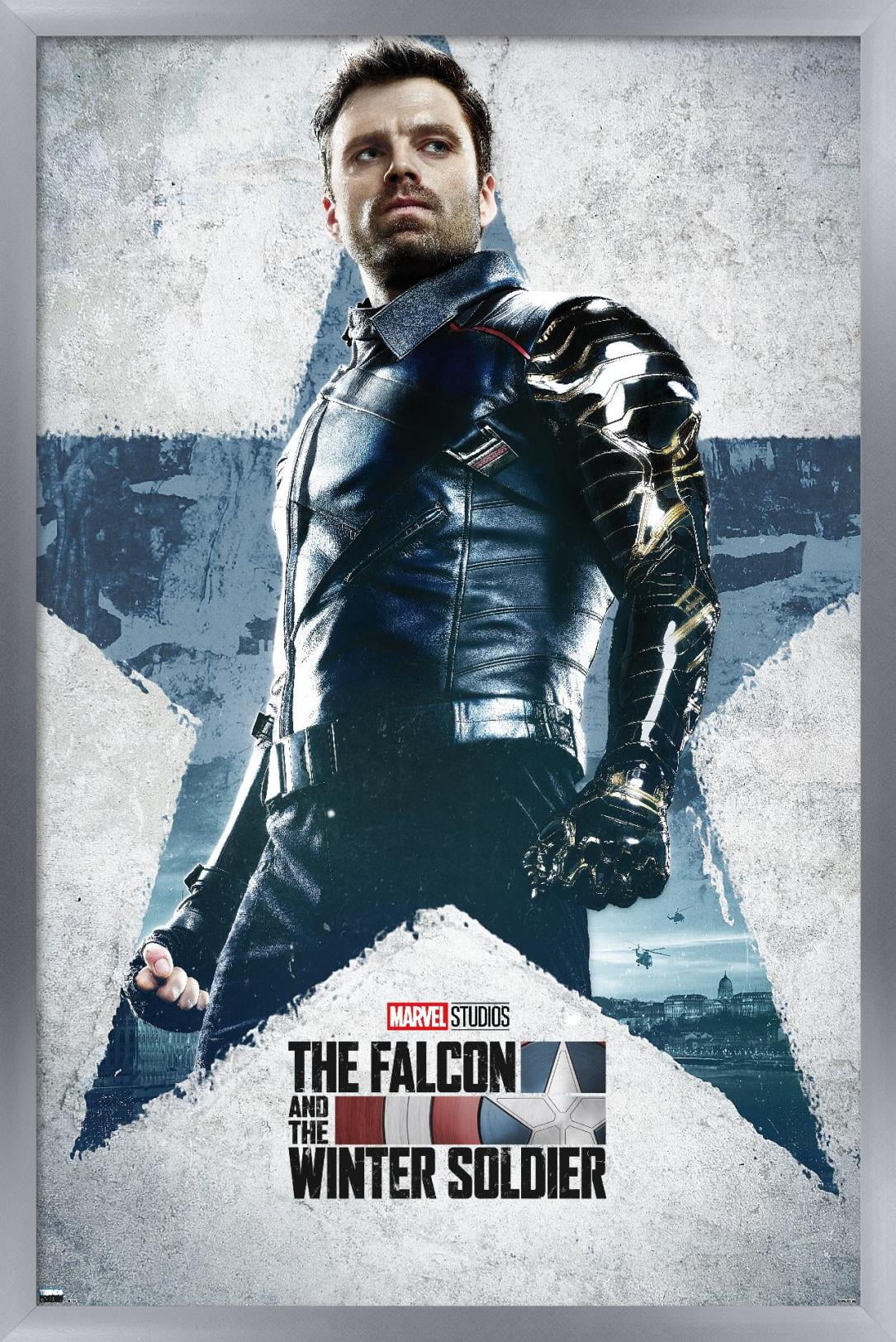Marvel Falcon and Winter Soldier - Winter Soldier One Sheet Wall Poster, 14.725" x 22.375", Framed