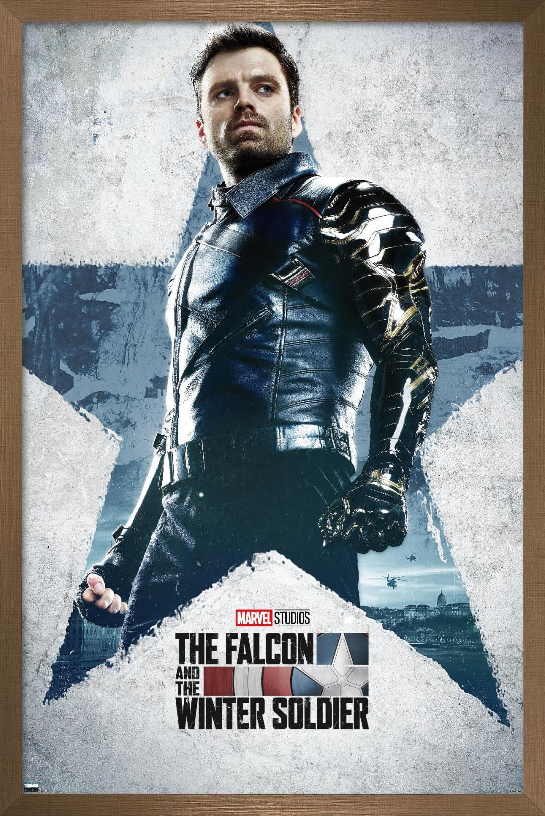 Marvel Falcon and Winter Soldier - Winter Soldier One Sheet Wall Poster, 22.375" x 34", Framed