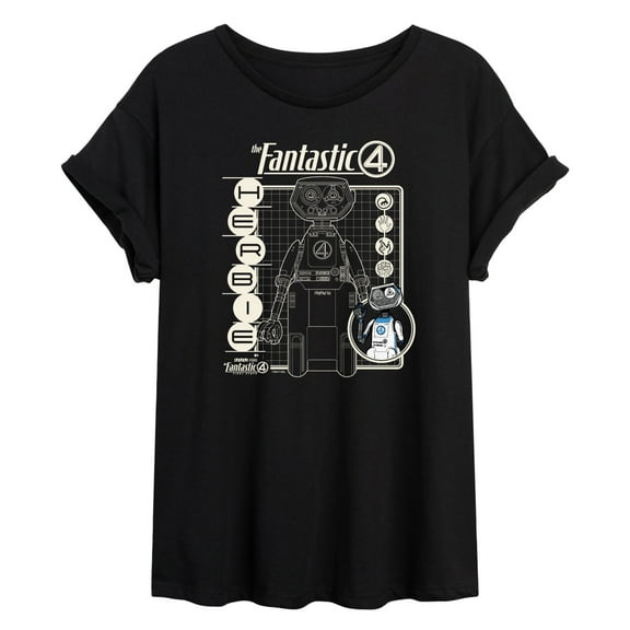 Marvel - Fantastic 4 Fantastic 4 Herbie Blueprint - Women's Oversized Graphic T-Shirt