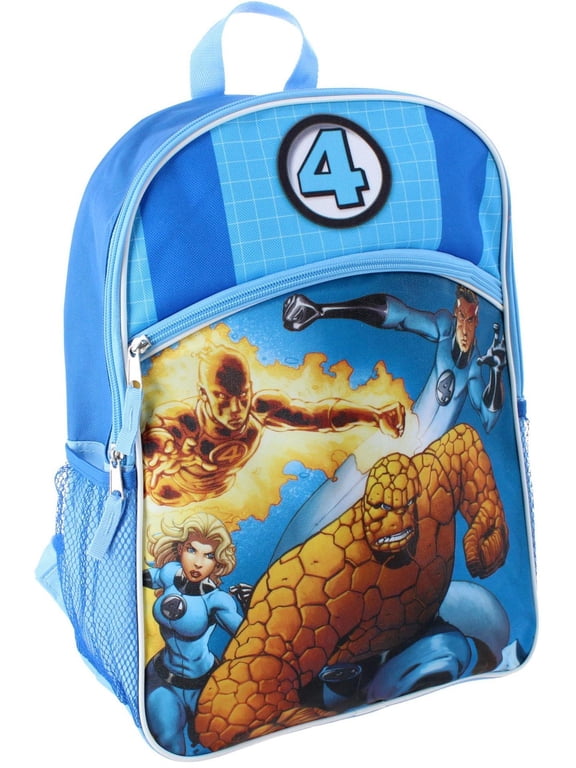 Marvel Fantastic Four 16" Blue School Backpack with Front and Side Pockets