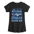 thumbnail image 1 of Marvel - Fantastic Four Chrome Silver Surfer - Youth Girls Short Sleeve T-Shirt, 1 of 4