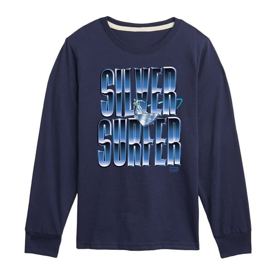 Marvel - Fantastic Four Chrome Silver Surfer - Youth Long Sleeve Graphic T-Shirt