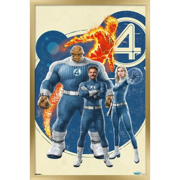 Marvel Fantastic Four: First Steps (2025) - Group Wall Poster, 14.725" x 22.375" Framed