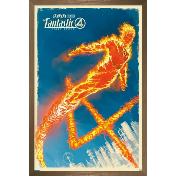 Marvel Fantastic Four: First Steps (2025) - The Human Torch Wall Poster, 22.375" x 34" Framed