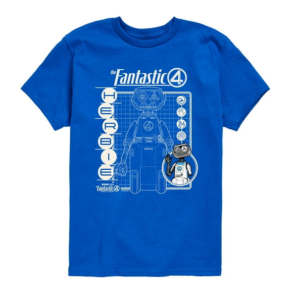Fantastic Four - Herbie Blueprint - Youth Boys Short Sleeve Graphic T-Shirt